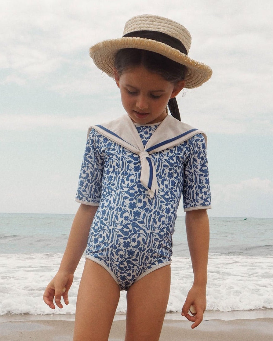 Meisjes UV Badpak Sailor Positano - blauw