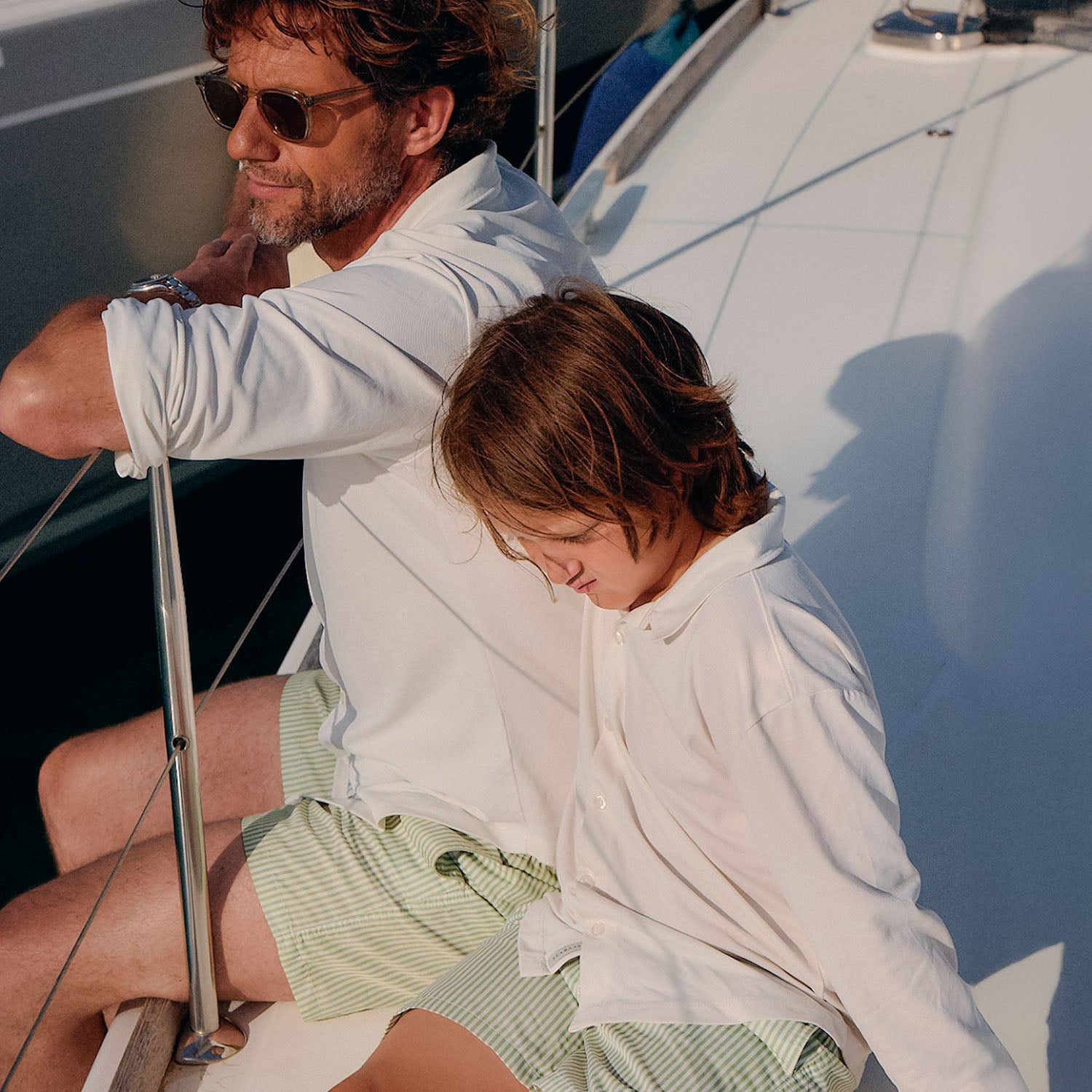 Jongens UV Zwembroek Portofino - groene strepen