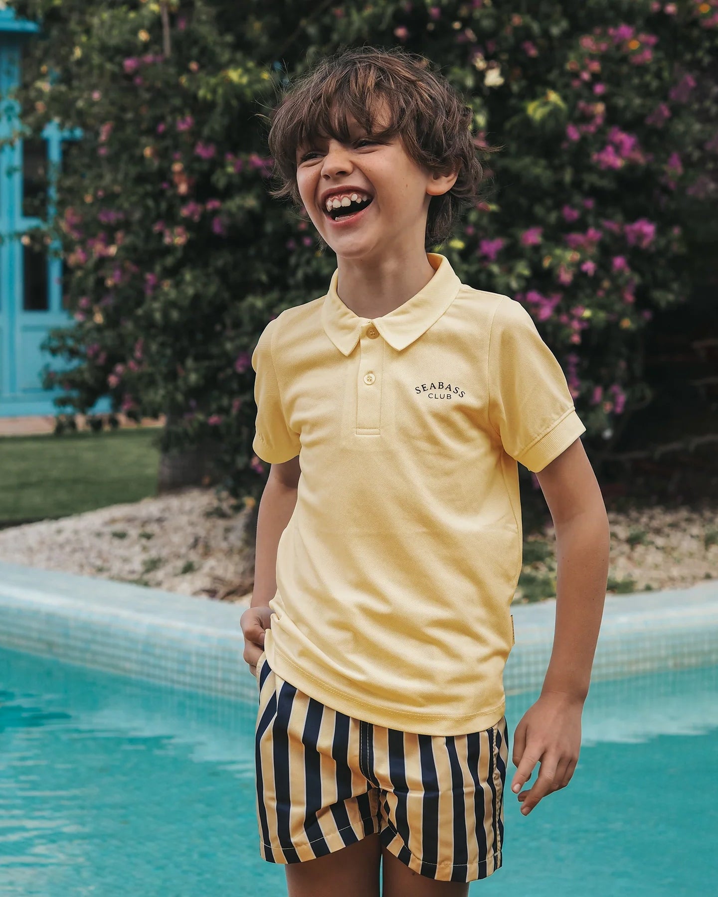 Jongens UV Zwembroek Sorrento - blauw gele strepen