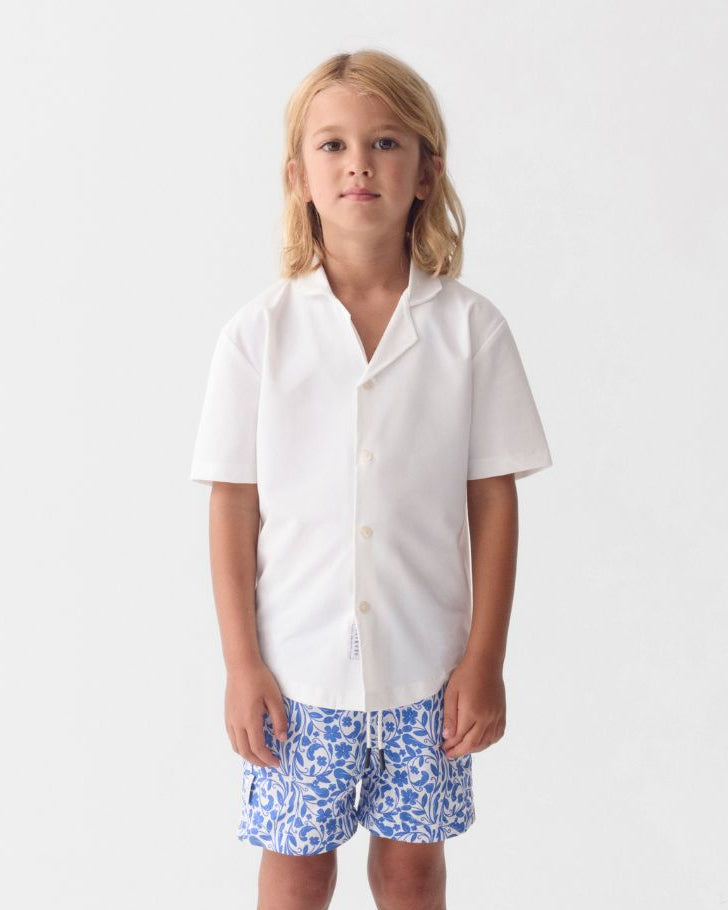 Jongens Camp Shirt met UV-bescherming - wit