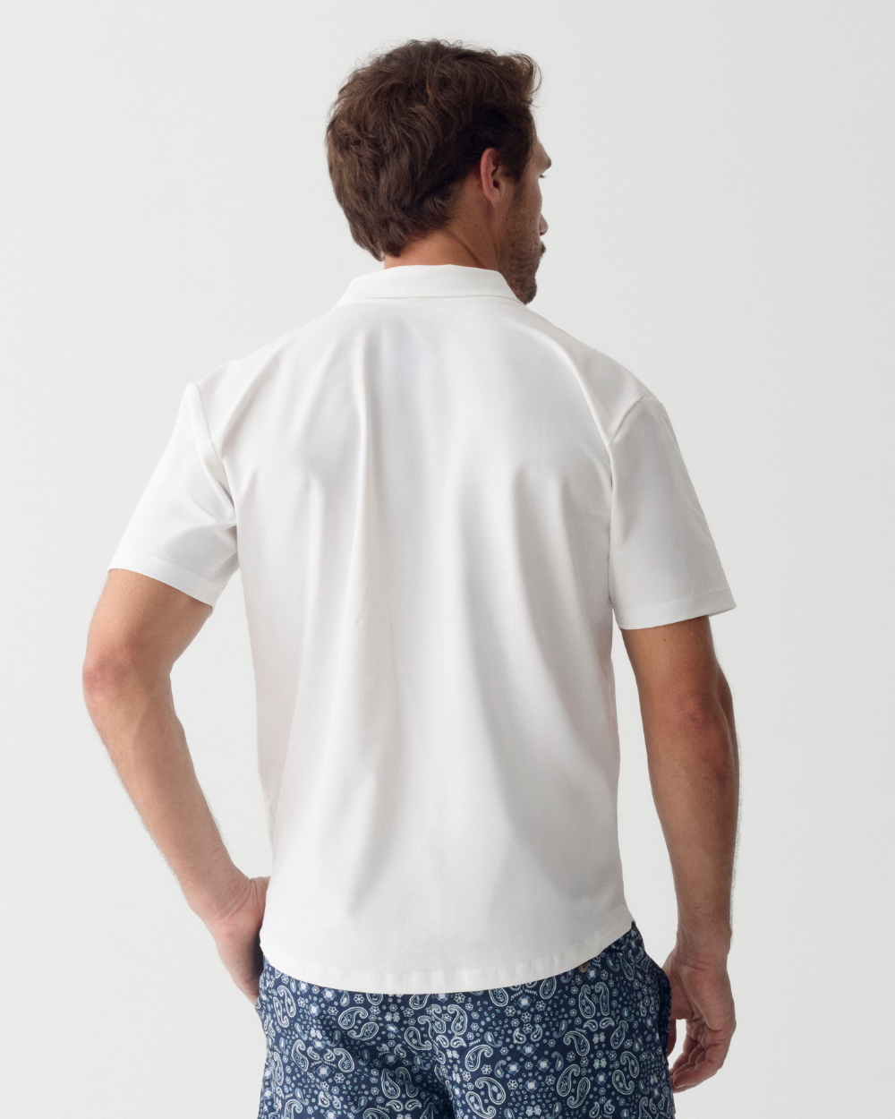 Heren Camp Shirt met UV-bescherming - wit