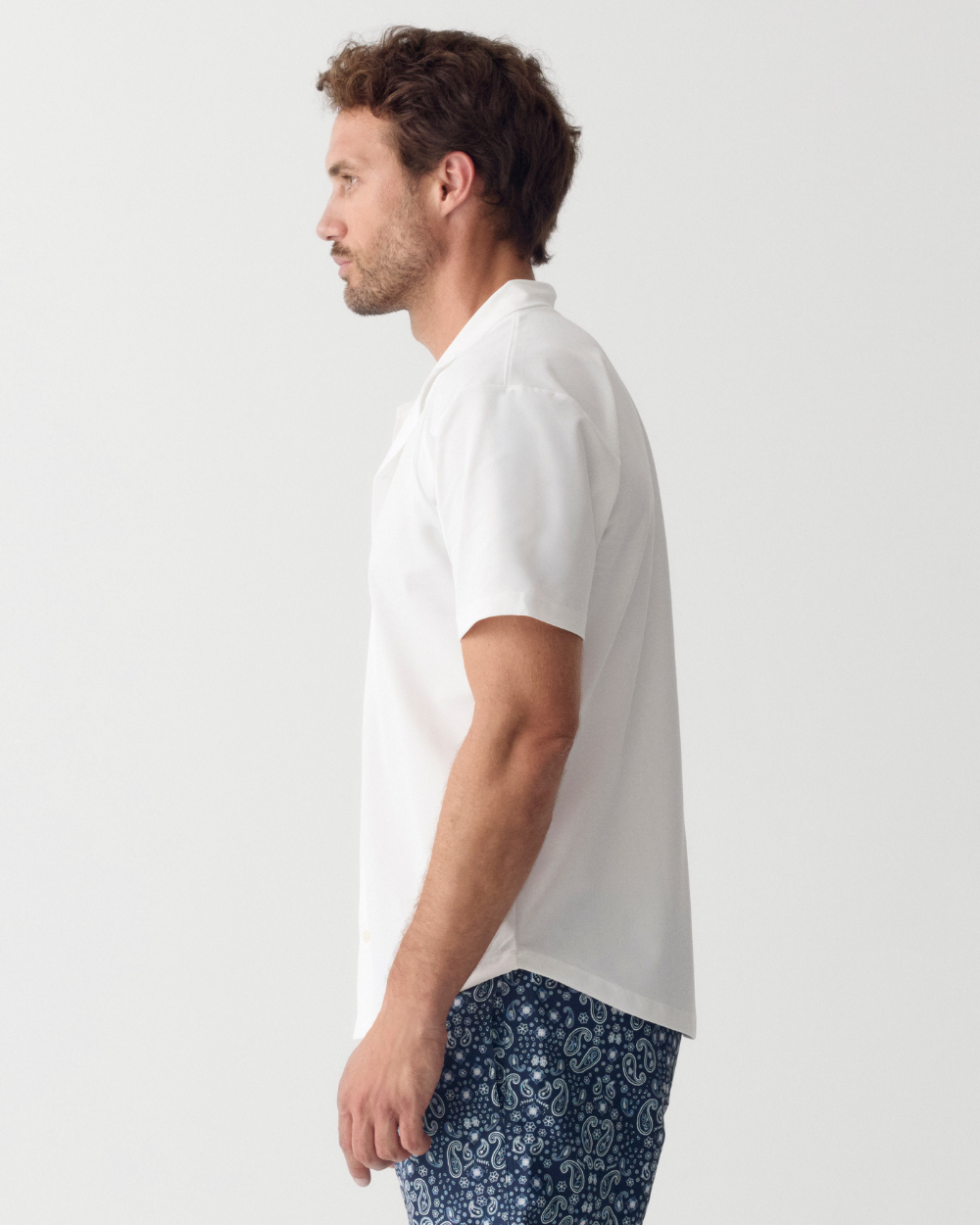 Heren Camp Shirt met UV-bescherming - wit