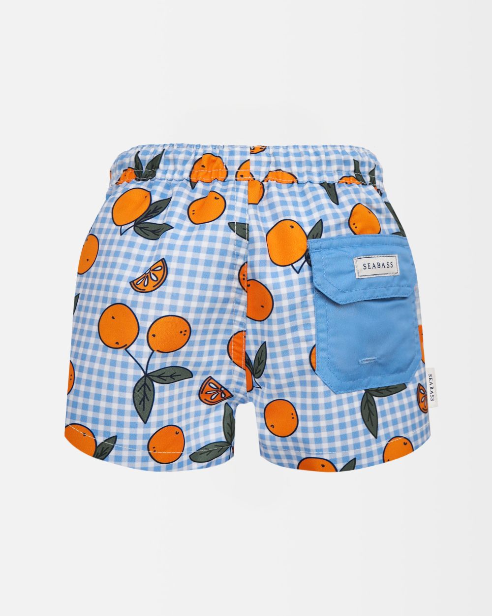 Jongens UV Zwembroek Corsica - sinaasappels blauw geruit