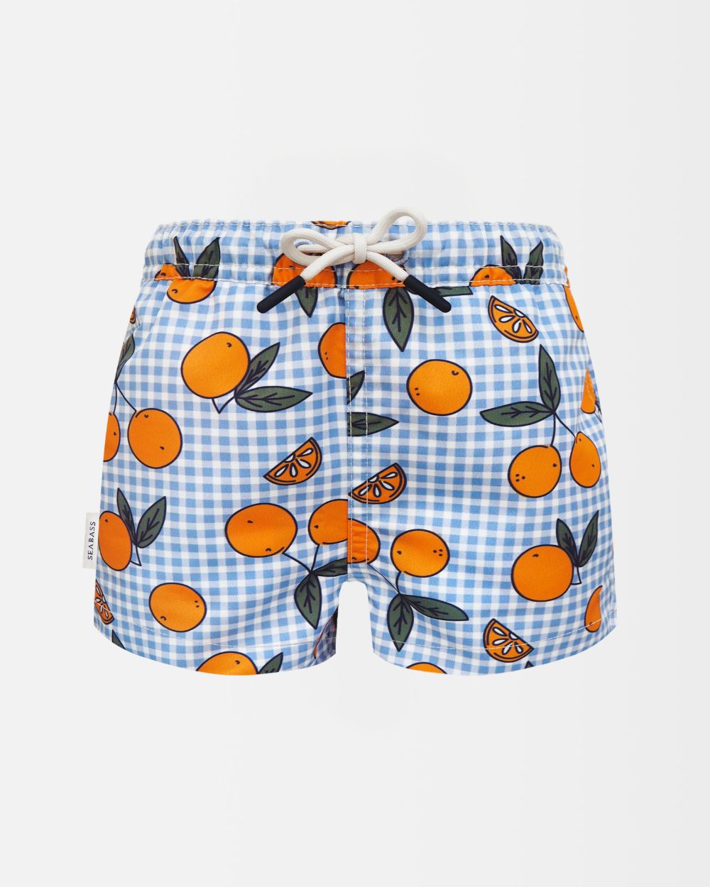 Jongens UV Zwembroek Corsica - sinaasappels blauw geruit