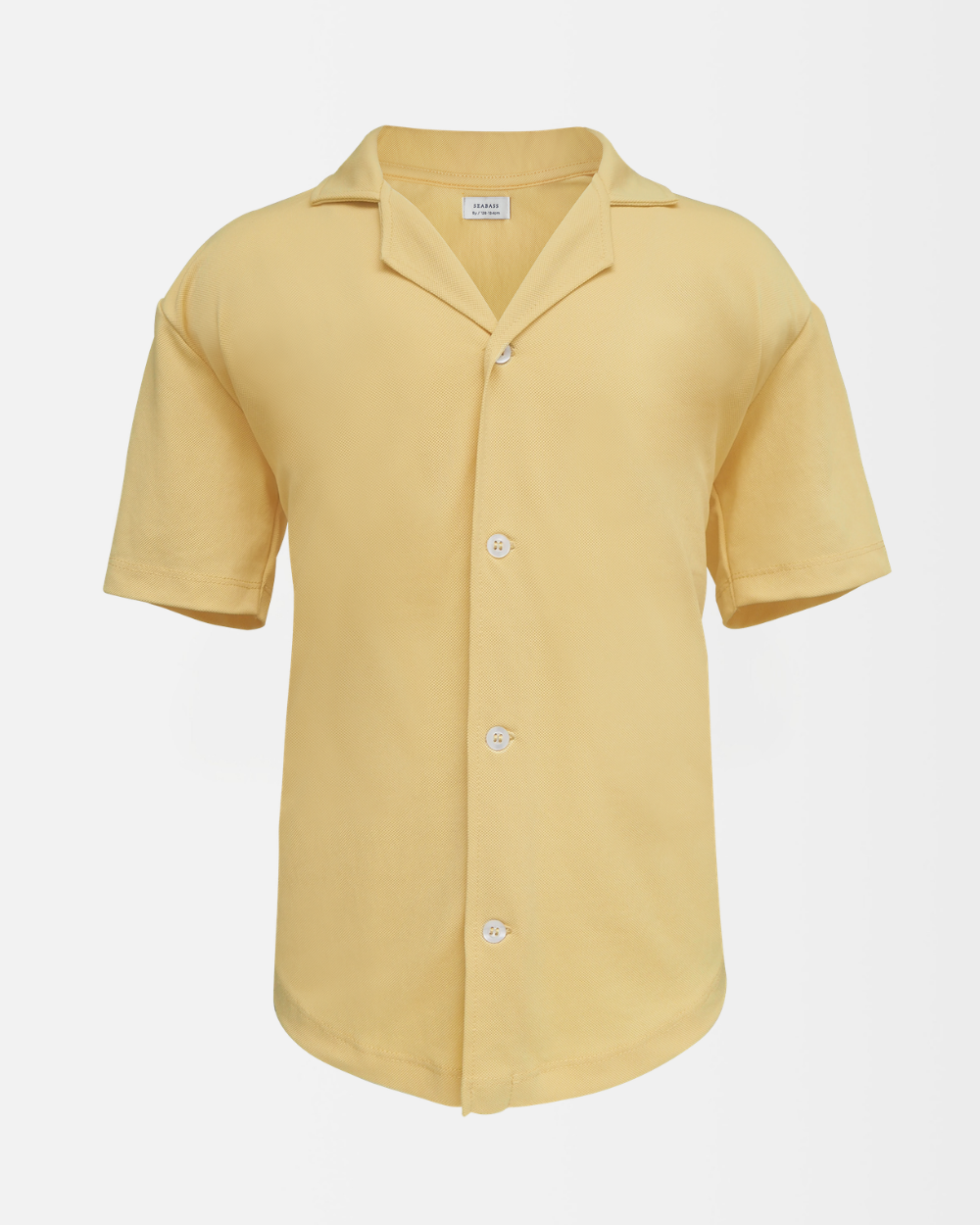 Heren Camp Shirt met UV-bescherming - zachtgeel