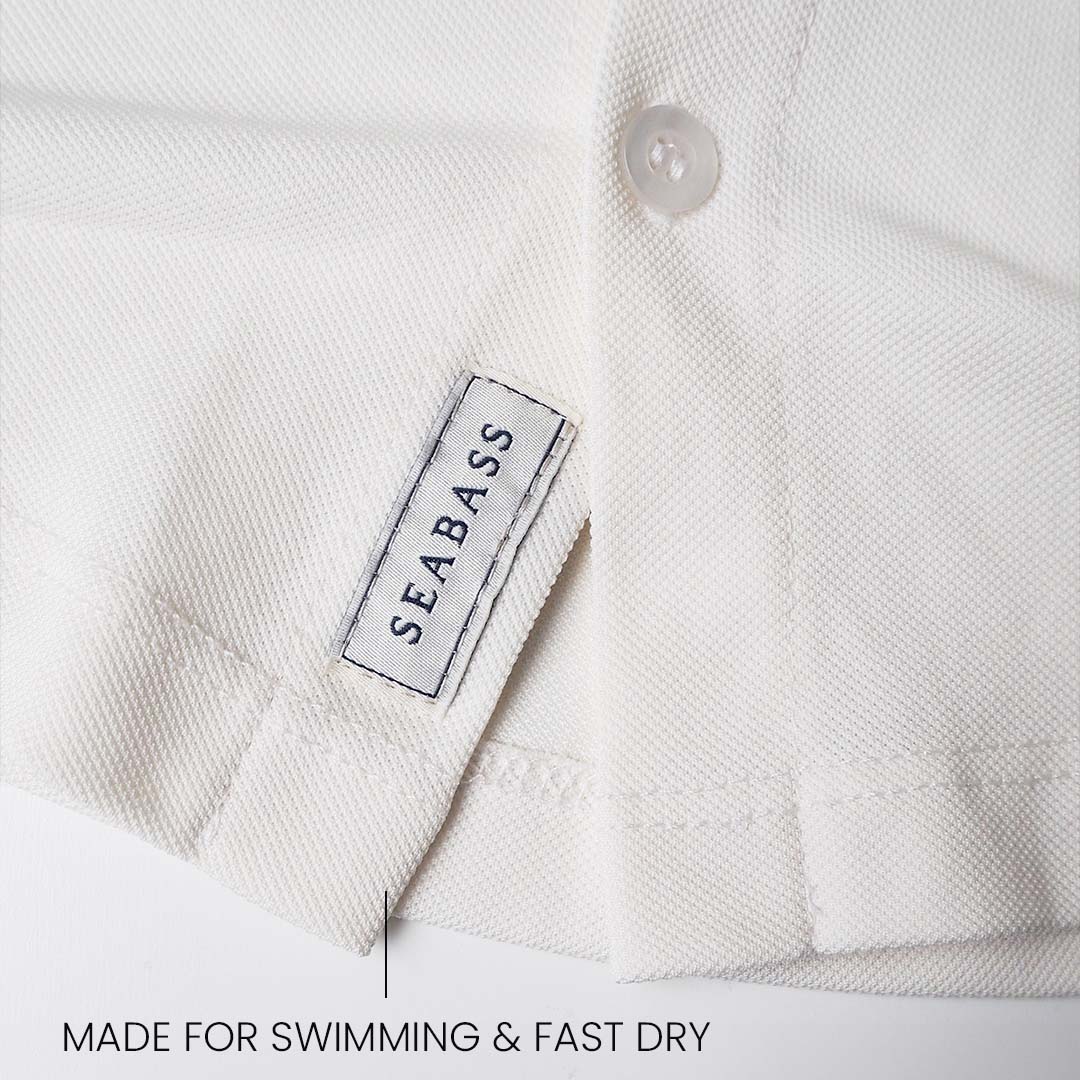 Heren Camp Shirt met UV-bescherming - wit