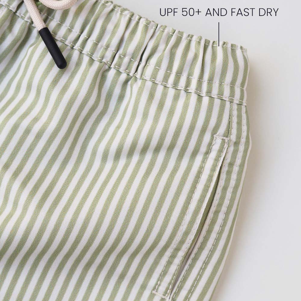 Jongens UV Zwembroek Portofino - groene strepen