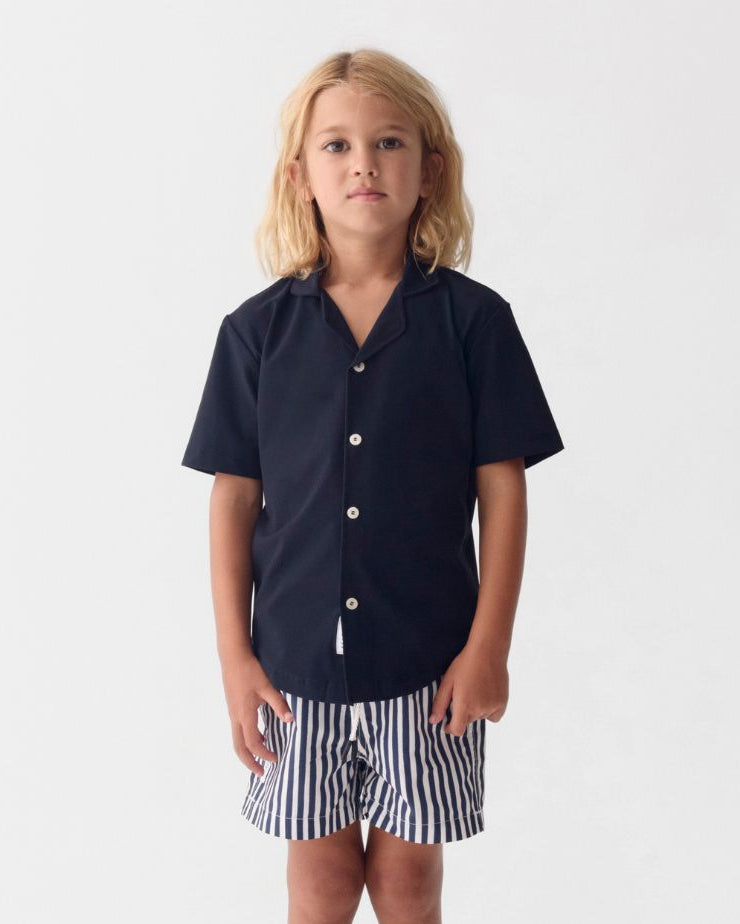 Jongens Camp Shirt met UV-bescherming - marineblauw