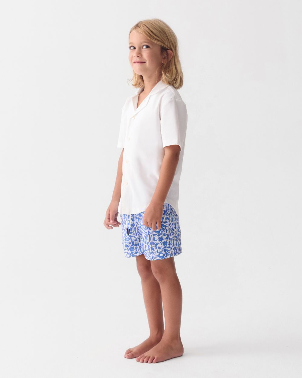 Jongens Camp Shirt met UV-bescherming - wit