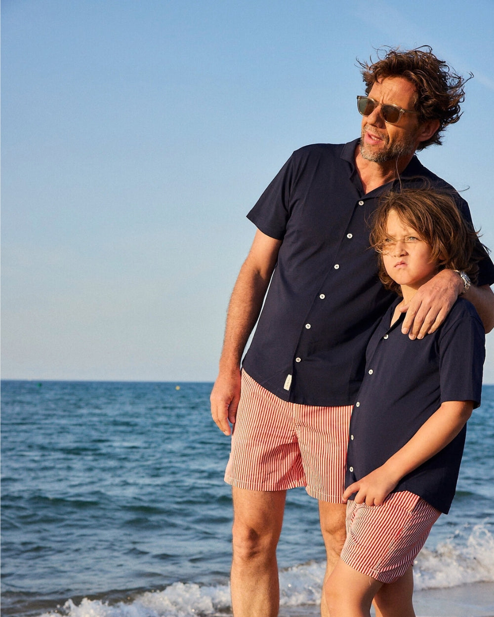 Jongens Camp Shirt met UV-bescherming - marineblauw