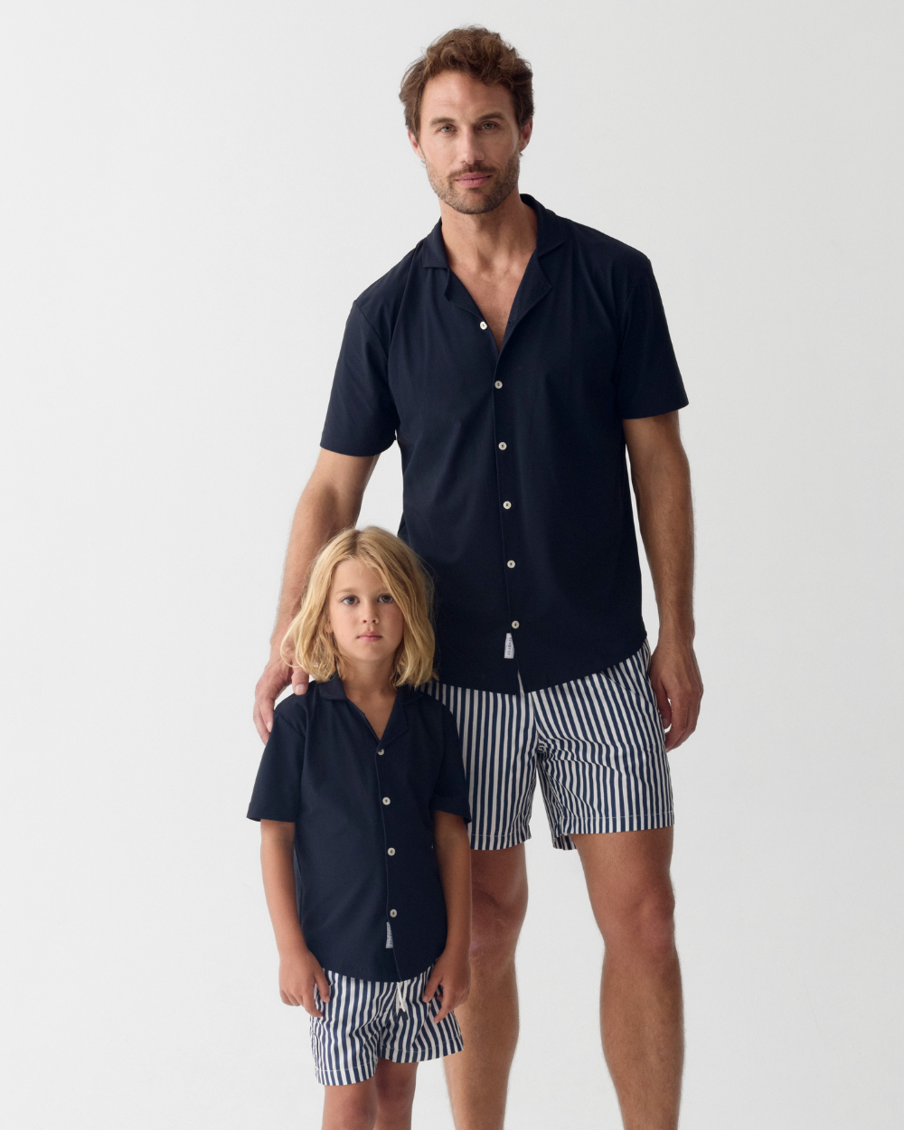 Heren Camp Shirt met UV-bescherming - marineblauw