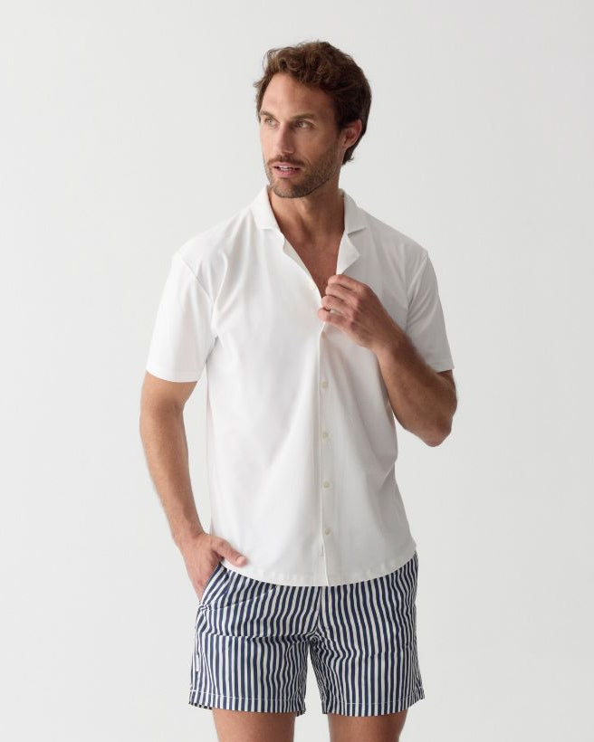 Heren Camp Shirt met UV-bescherming - wit